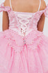 Girls Sparkling Off Shoulder Detachable Butterfly Corset Back Princess Ball Gown 2-16